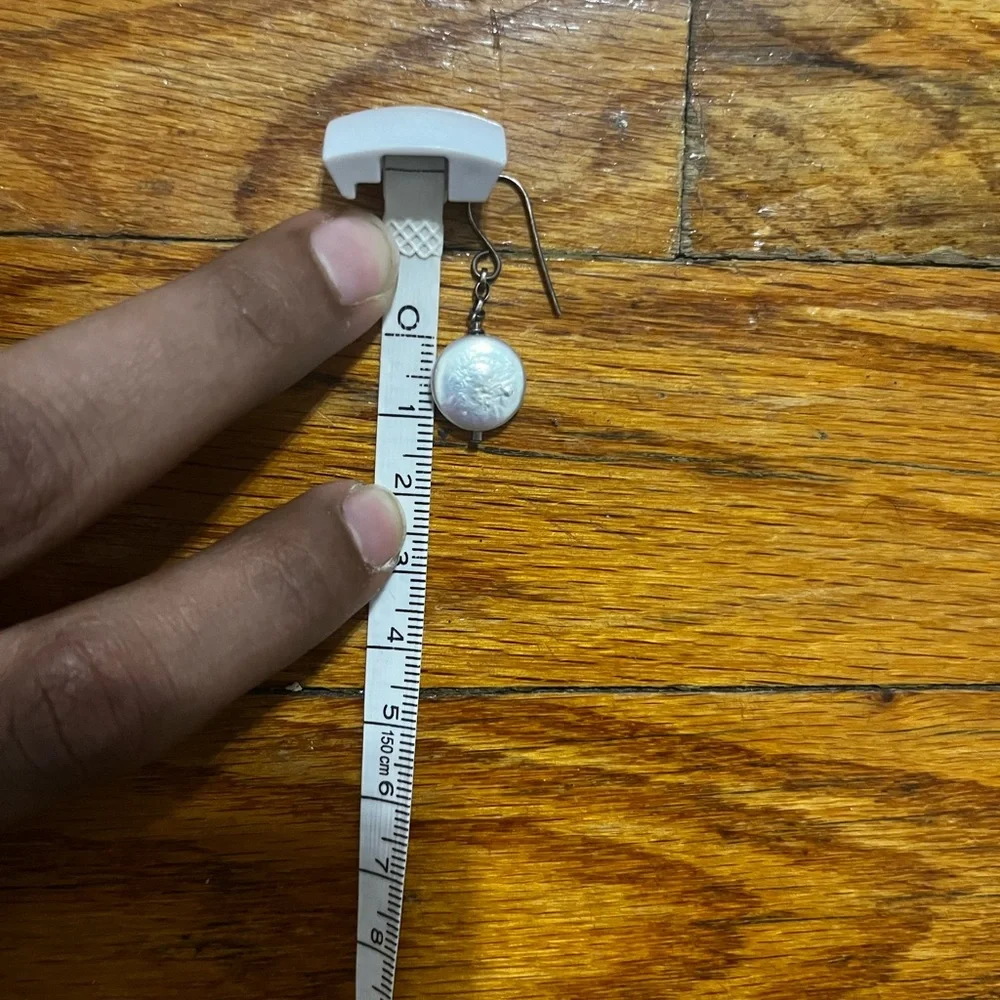 Pearl pendant dangle earrings - Picture 6 of 6